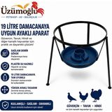 Üzümoğlu 19 Litre Damacanaya Uyumlu Ayaklı Demir Suluk Aparatı Plastik Su Hazneli Güvercin Tavuk Hindi Suluğu