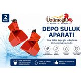 üzümoglu 2 ADET Depo Suluk Aparatı Otomatik Şamandıralı Tavuk Suluğu Kova, Bidon ve Depoya Uyumlu Kanatlı Hayvan Otomatik Suluk