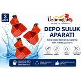 Üzümoğlu 3 Adet Depo Suluk Aparatı Otomatik Şamandıralı Tavuk Suluğu Kova, Bidon ve Depoya Uyumlu Kanatlı Hayvan Otomatik Suluk