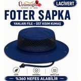 Üzümoğlu Foter Şapka Yanları File Nefes Alabilir Outdoor Kamp Balıkçılık Şapkası - Renkli - Lacivert