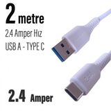 Uzun 2 Metre Type C Şarj Kablosu 200Cm Usb Type C
