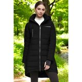 Uzun Boy Kışlık Şişme Kadın Mont - Siyah - 2XL