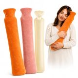 Uzun Boy Long Sıcak Su Torbası, 2.5 Litre 72x13 cm, Hortumlu Büyük Boy Isı Terapisi Yastığı, Süper Yumuşak Peluş Kılıflı, Boyun Omuz Bel Diz Karın İçin Isıtıcı Termofor, Kas Gevşetici ve Rahatlatıcı