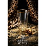 Uzun Cam Bardak 6 Lı | Leopar Desenli Bardak | Leoparlı Bardak | Meşrubat Bardağı Seti - Altın - 300 ml