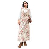 Uzun Çiçekli Yelek-Etek Takımı (2 li Takım) (Krem-Pembe, S)