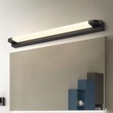 Uzun dikdörtgen duvar lambası LED banyo aynası su geçirmez duvar aydınlatması modern iç mekan demir duvar lambası minimalist siyah/beyaz dekorasyon yatak odası için (46 cm, siyah nötr ışık)