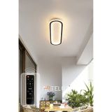 Uzun Elips Model Modern Plafonyer Avize 50x16 Cm Siyah
