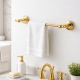 Uzun Havluluk Gold Renk Paslanmaz Banyo Havlu Askısı Duvar Tipi Modern Şık Tasarım Dayanıklı Metal