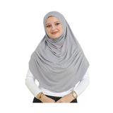 Uzun Hazır Giyim Turban Yumuşak Eşarp İslami Giyim Açık Gri