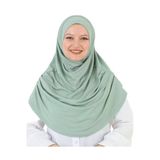 Uzun Hazır Giyim Turban Yumuşak Eşarp İslami Giyim Açık Yeşil