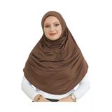 Uzun Hazır Giyim Turban Yumuşak Eşarp İslami Giyim Brown