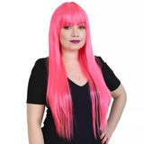 Uzun Kahküllü Fiber Sentetik Peruk - Neon Pembe H6275-Tf2315-Pm-14X