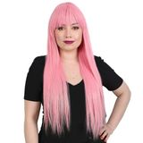 Uzun Kahküllü Fiber Sentetik Peruk - Şeker Pembesi H6275-T2311-Pm-14X
