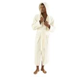 Uzun Kapüşonlu Triga Bambu Cotton Bayan Bornoz KREM XXXL