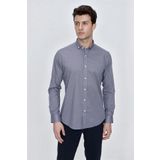 Uzun Kol Baskılı Bez Ayağı Gömlek Yaka Klasik Slim Fit Dar Kesim Pamuklu Likralı Gömlek 1004225208 Açık Kırmızı