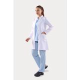 Uzun Kol Beyaz Orta Boy Hakim Yaka Doktor Hemşire Öğretmen Önlüğü Alpaka Kumaş