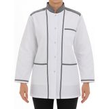 Uzun Kol Biyeli Aşçı Ceketi - 2XL - Beyaz