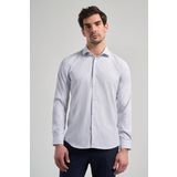 Uzun Kol Çizgili Desen Bez Ayağı İtalyan Yaka Cepsiz Esnek Classic Slim Fit Gömlek 1004250201