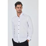 Uzun Kol Desenli Armürlü Ata Yaka Pamuklu Ceremony Slim Fit Gömlek 1004250207