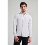 Uzun Kol Desenli Armürlü İtalyan Yaka Cepsiz Pamuklu Classic Slim Fit Gömlek 1004250196