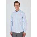 Uzun Kol Düz Bez Ayağı Sert Yaka Cepsiz Pamuklu Classic Slim Fit Gömlek 1004250160 - Koyu Mavi