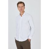 Uzun Kol Düz Bez Ayağı Sert Yaka Cepsiz Pamuklu Classic Slim Fit Gömlek 1004250160