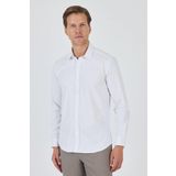 Uzun Kol Düz Bez Ayağı Sert Yaka Cepsiz Pamuklu Classic Slim Fit Gömlek 1004250195