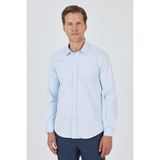 Uzun Kol Düz Bez Ayağı Sert Yaka Cepsiz Pamuklu Classic Slim Fit Gömlek 1004250211 - Koyu Mavi - XL