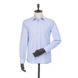 Uzun Kol Filafil Sert Yaka Slim Fit Dar Kesim Basic Gömlek 1004225008 Mavi
