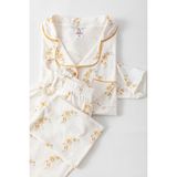Uzun Kol Gömlek Yaka Kadın Pinterest Pijama Takımı - Mevsimlik Kadın Pijama- Geniş Beden Aralığı - 2XL - Hardal