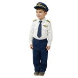 Uzun Kol Gömlekli Apoletli Erkek Çocuk Pilot Kostümü