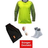 Uzun Kol Kaleci Yeşil Çocuk Forma Çorap+Bileklik Hediye - 8 - 9 Yaş