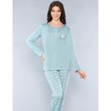 Uzun Kol Mevsimlik Pijama Takımı Viskon Alperi 790-31 - Yeşil