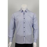 Uzun Kol Regular Fit Kareli Gömlek - Mavi - 2XL