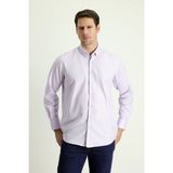 Uzun Kol Regular Fit Oxford Pamuk Gömlek - S - Lila