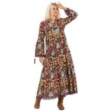 Uzun Kol Seçil Pazen Uzun Sonbahar ve Kışlık Elbise Bahar Desen Mor Mor