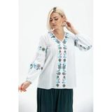 Uzun Kol Şile Bezi Ayşe Yazlık Bluz Beyaz Byz Xl Beyaz