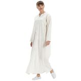 Uzun Kol Şile Bezi Simli Kaftan Midi Boy Yazlık Elbise Krem Krm