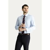 Uzun Kol Slim Fit Dar Kesim Non Iron Ütü Gerektirmeyen Pamuklu Gömlek - Uçuk Mavi