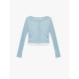 Uzun Kollu Bisiklet Yaka Düğmeli Slim Fit Hırka