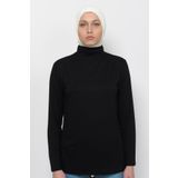 Uzun Kollu Boğazlı Body SİYAH
