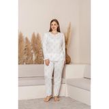 Uzun Kollu Büyük Beden Kadın Pijama Takımı- Çiçek Desenli Pijama - Pinterest Basic Kadın Pijama