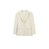 Uzun Kollu Cepli Düğmeli Çizgili Oversize Blazer Ceket