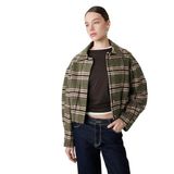 Uzun Kollu Cepli Fermuarlı Crop Ekose Bomber Ceket