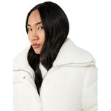 Uzun Kollu Cepli Fermuarlı Dik Yaka Detaylı Anorak Peluş Şişme Mont