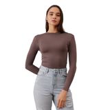 Uzun Kollu İç Body | Rahat ve Nefes Alan Kumaşıyla Tam Kapsama (Koyu Vizon, L)