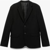 Uzun Kollu Kapaklı Cep Detaylı Düğmeli Slim Fit Mono Yaka Blazer Ceket - 48 - Siyah