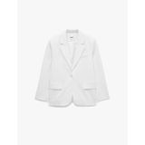 Uzun Kollu Kruvaze Düğmeli Oversize Blazer Ceket