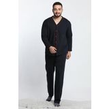 Uzun Kollu Önden Düğmeli Erkek Pijama Takımı