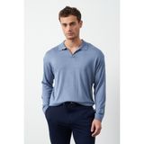 Uzun Kollu Oversize Ince Triko Erkek Kazak - 2XL - Açık Mavi